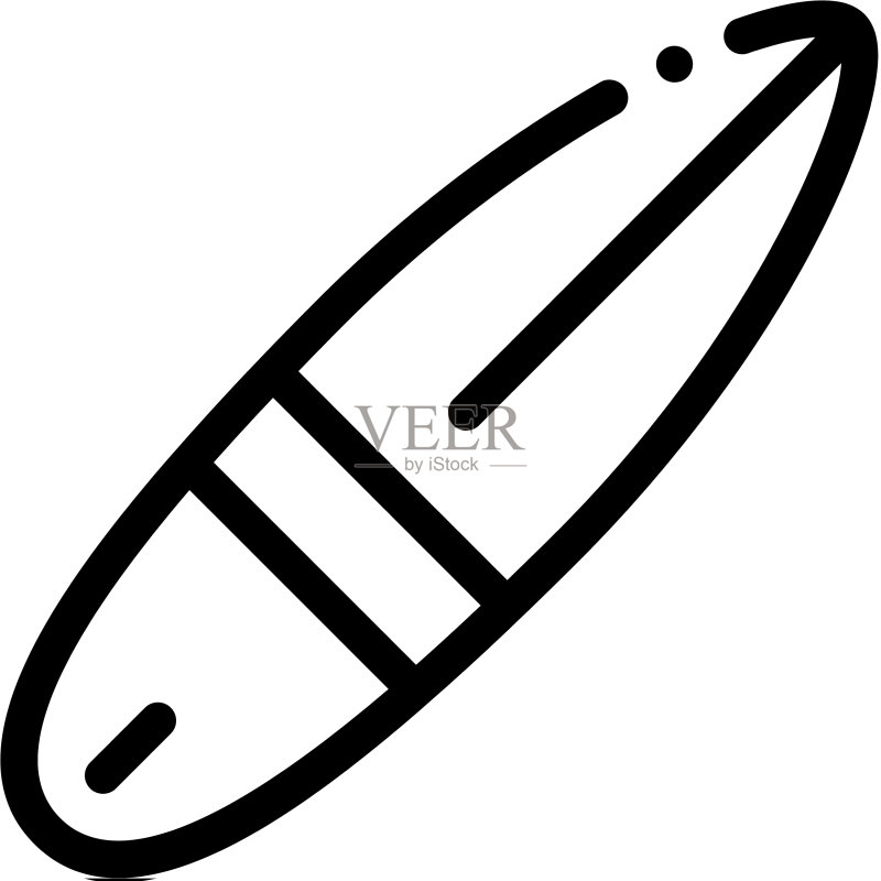 独木舟图标轮廓图标素材