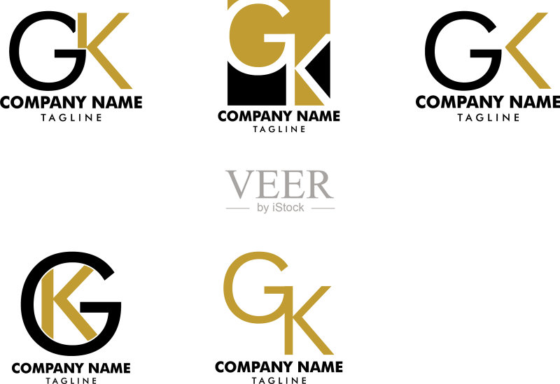 GK首字母Logo模板设计图标素材