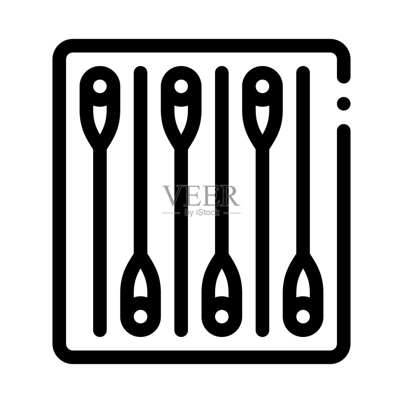 医学治疗针灸图标矢量轮廓插图图标素材