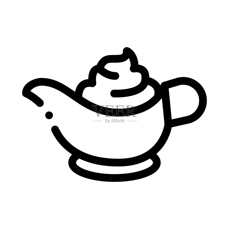 蛋黄酱碗矢量轮廓图标插画图标素材