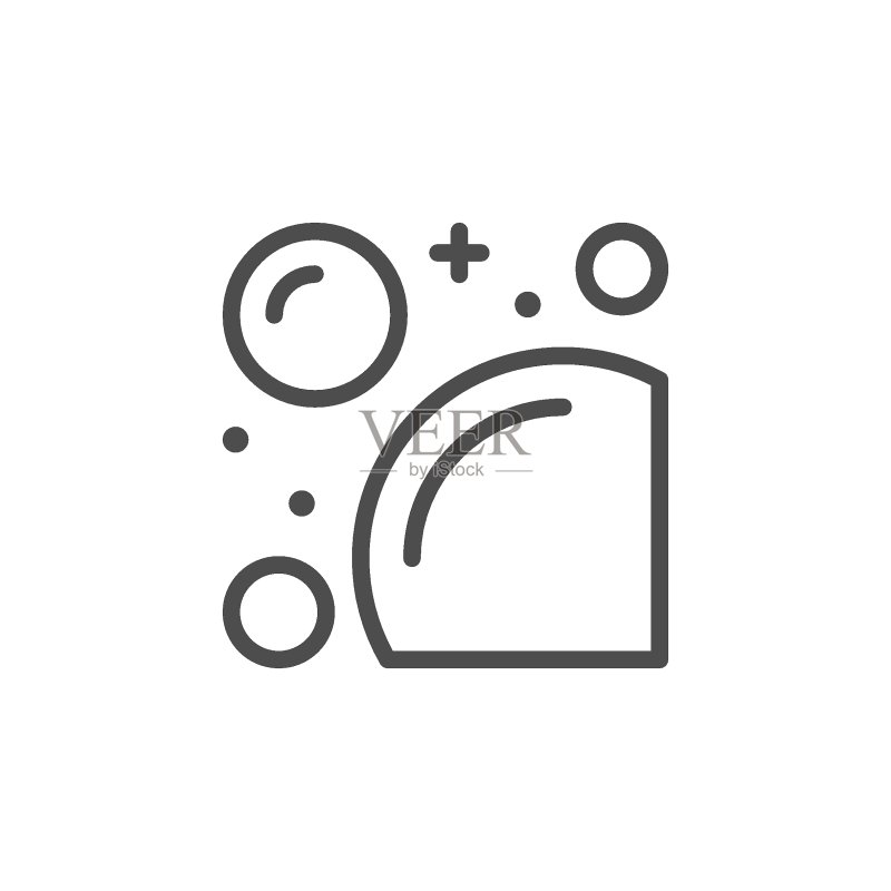 气泡和泡沫线轮廓图标图标素材