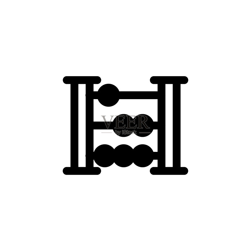 金融图标:算盘图标设计线稿风格图标素材