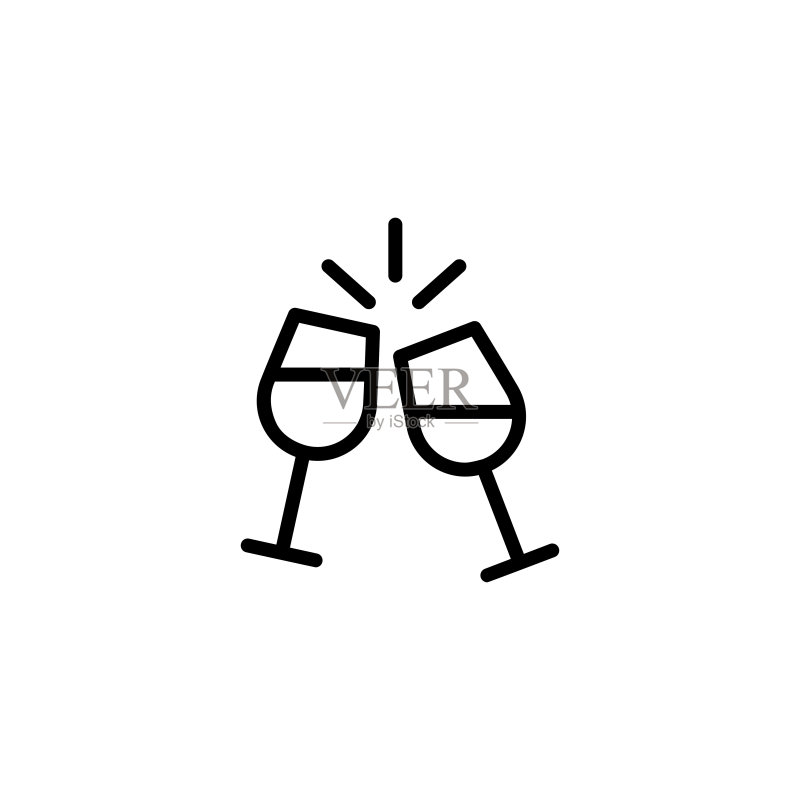 欢呼的香槟酒杯图标图标素材