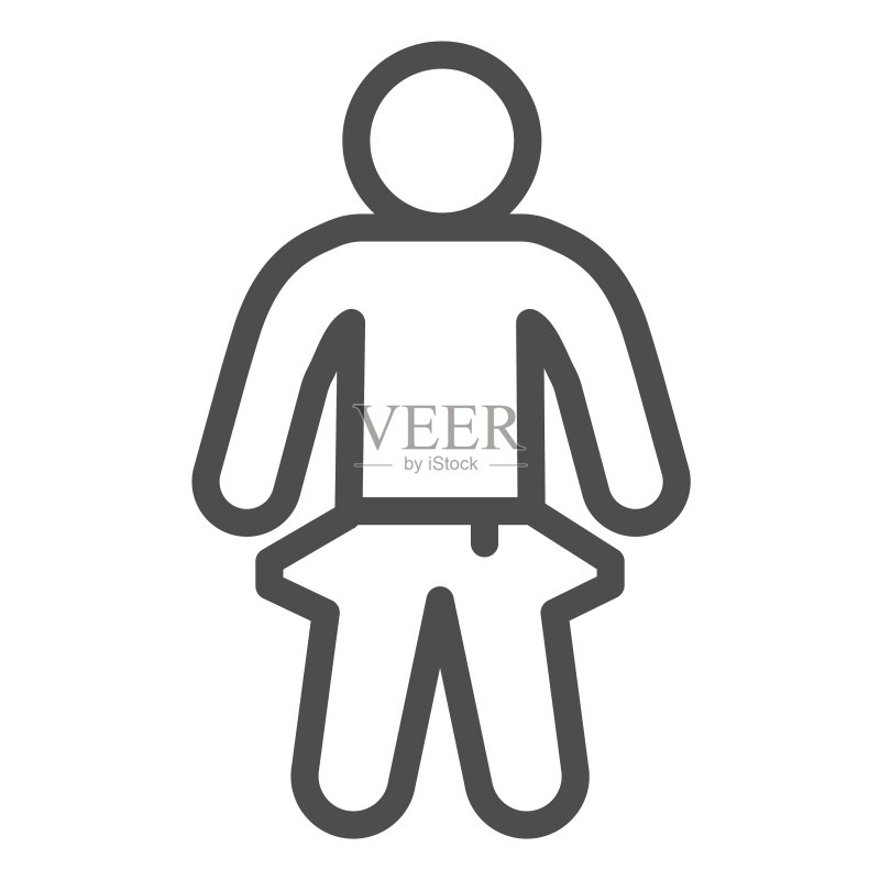 男人空口袋线条图标图标素材