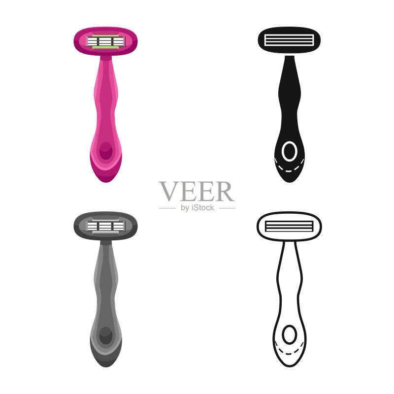 女士剃须刀品牌LOGO设计图标素材