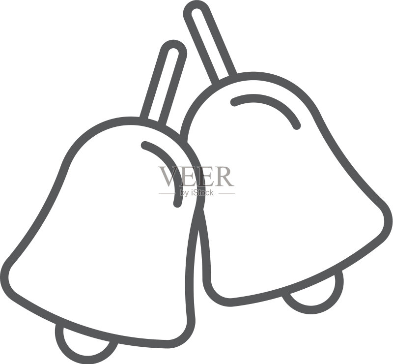 带圆锥的圣诞节或婚礼铃铛图标素材