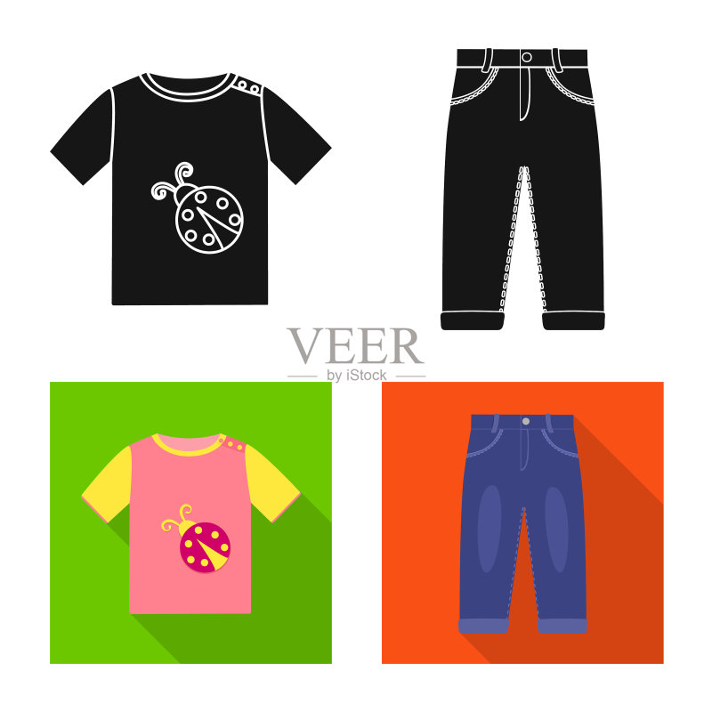 孤立物体时尚与服装图标集图标素材