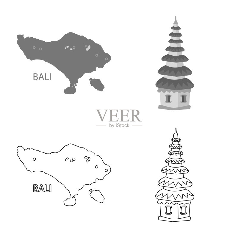 旅行物品标志集图标素材
