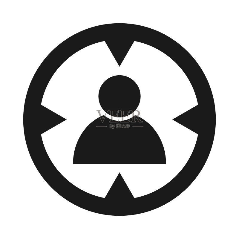 带有网站人员符号的目标图标等。Web扁平按钮,矢量图图标素材