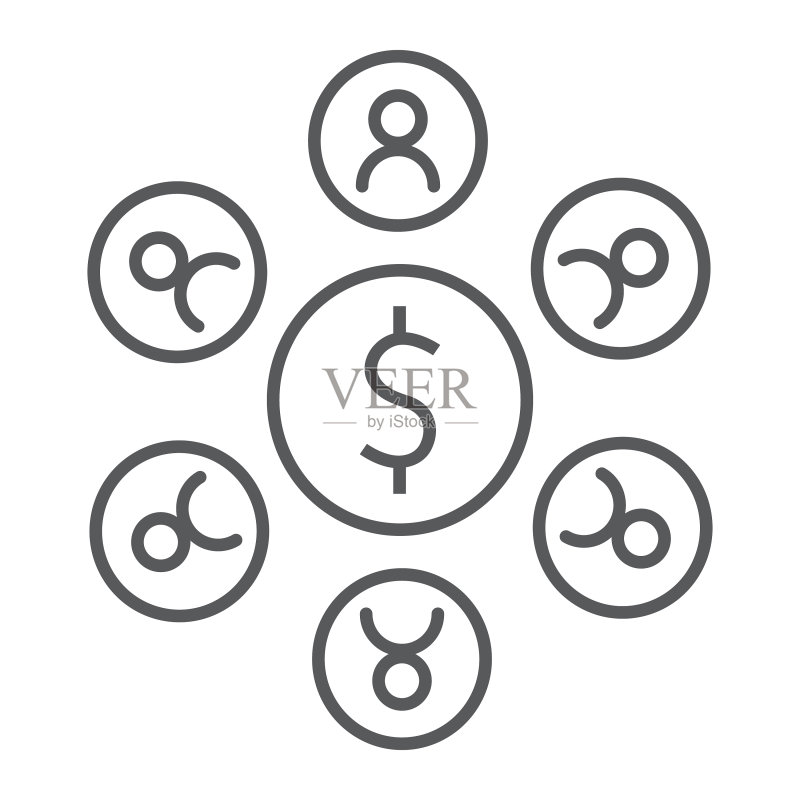 人力管理细线图标业务和团队图标素材