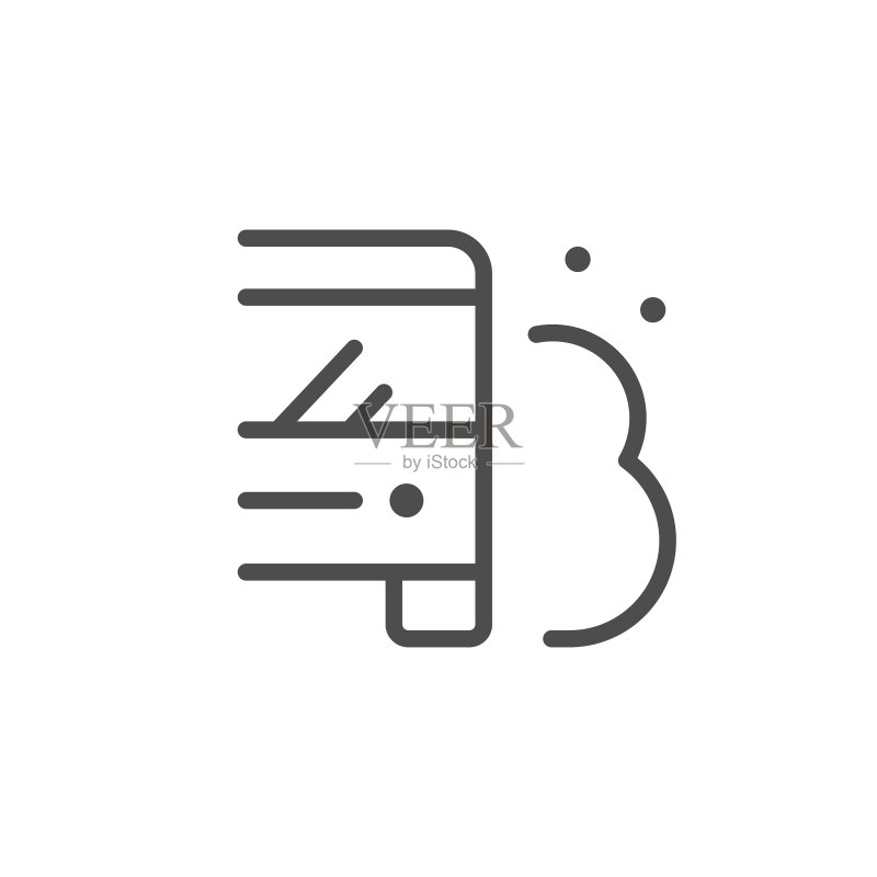公交车尾气排放线性图标图标素材
