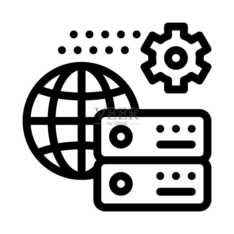 全球设置图标矢量轮廓插图图标素材