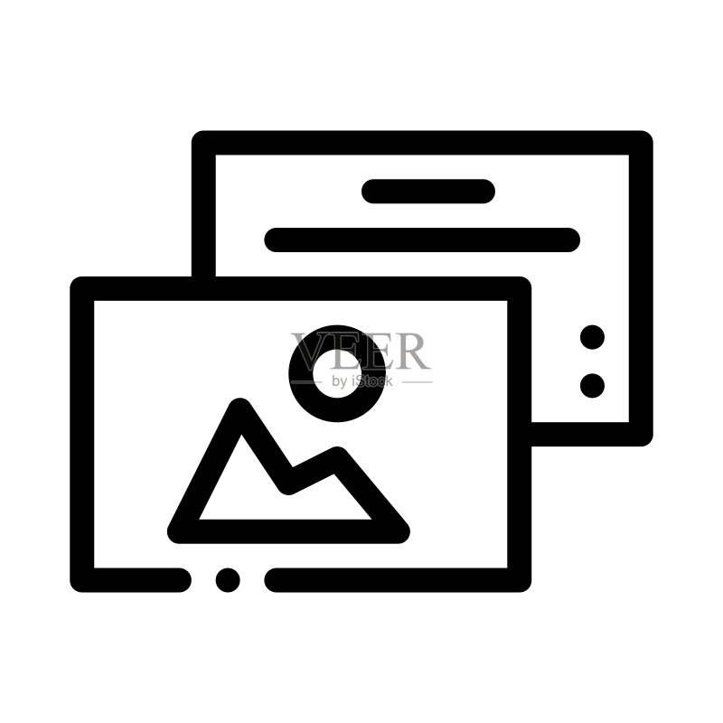彩色图片图标矢量轮廓插图图标素材