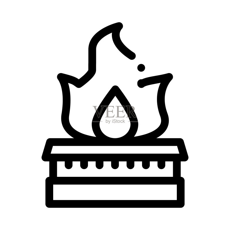 厨房燃气灶矢量轮廓图标图标素材