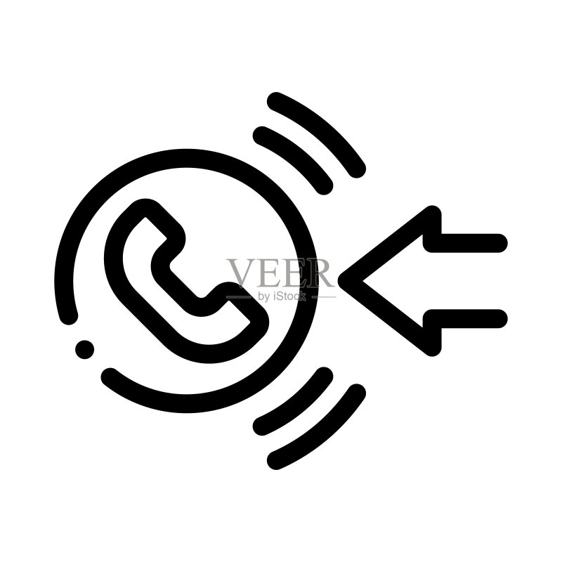 呼叫中心图标矢量轮廓插图图标素材