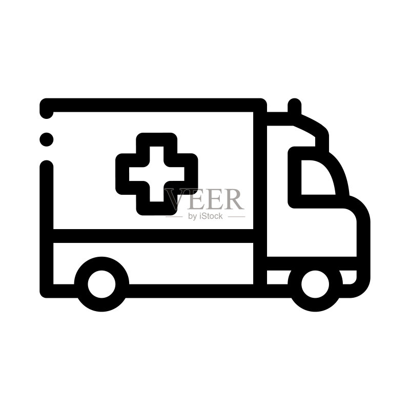 救护车矢量轮廓图标图标素材