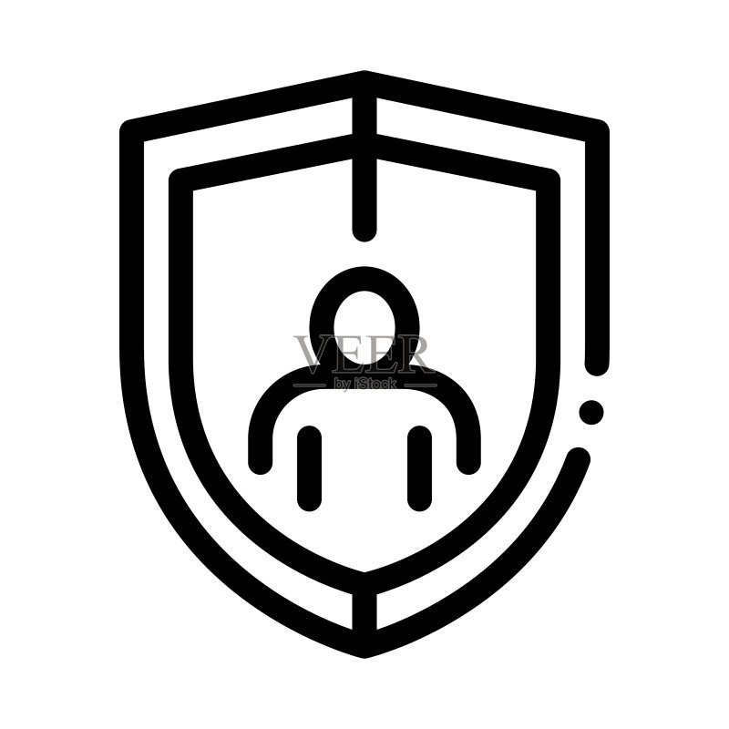 免疫保护图标矢量轮廓插图图标素材