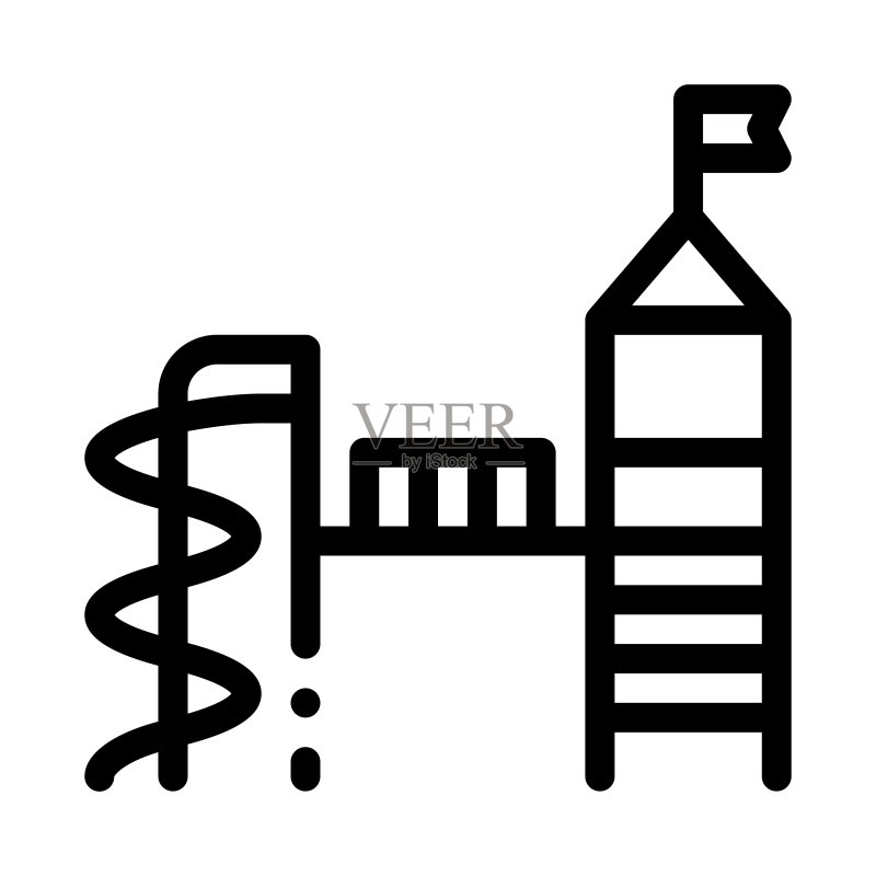 儿童游乐场图标矢量轮廓插图图标素材