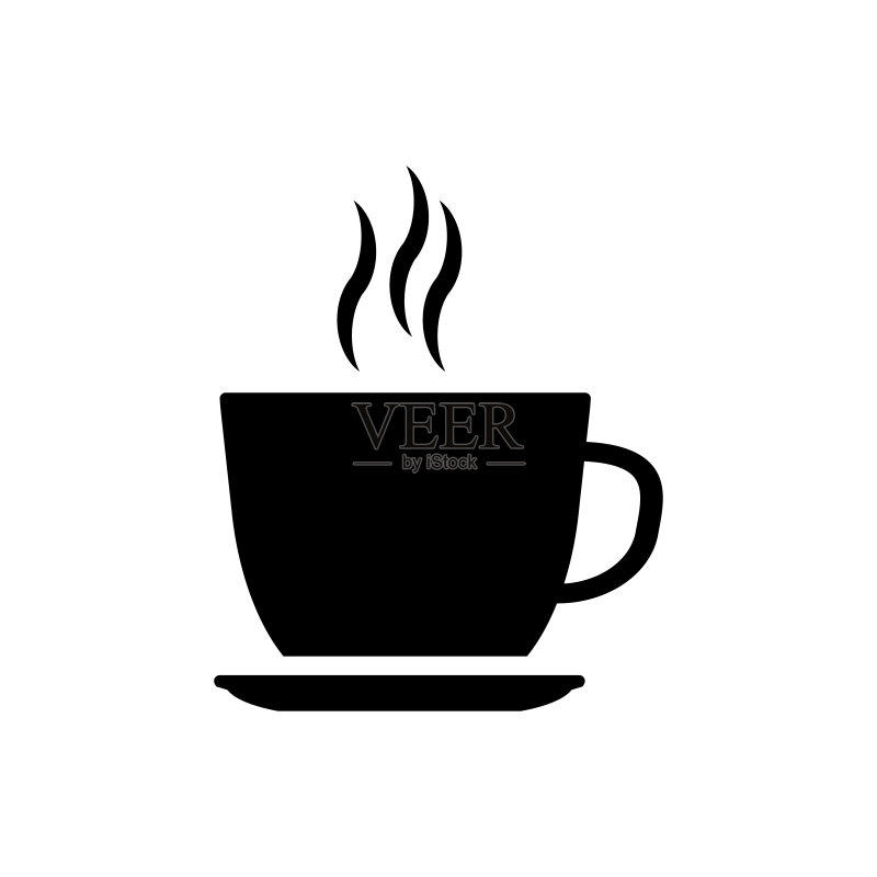 咖啡杯扁平图标,时尚矢量模板图标素材