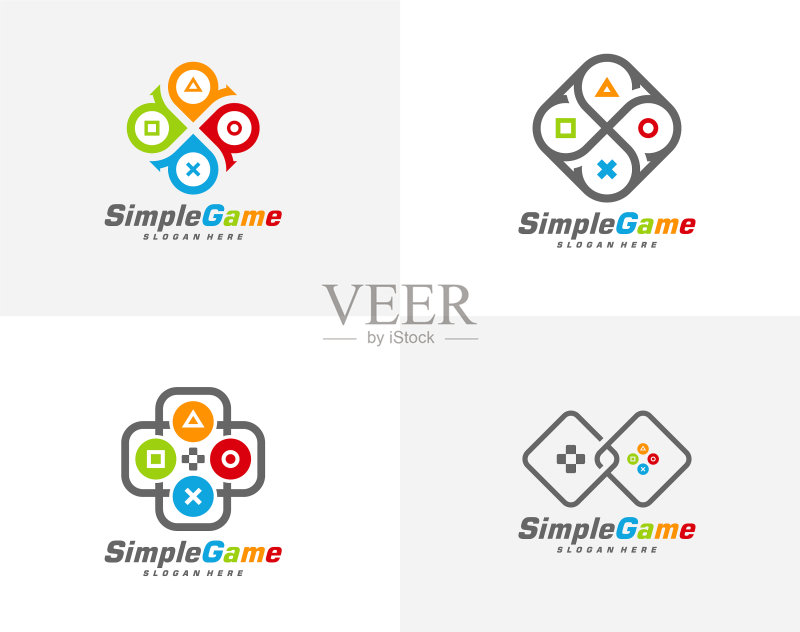游戏Logo模板操纵杆设计图标图标素材
