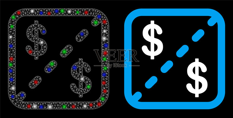 明亮网格金融股票与闪光图标素材