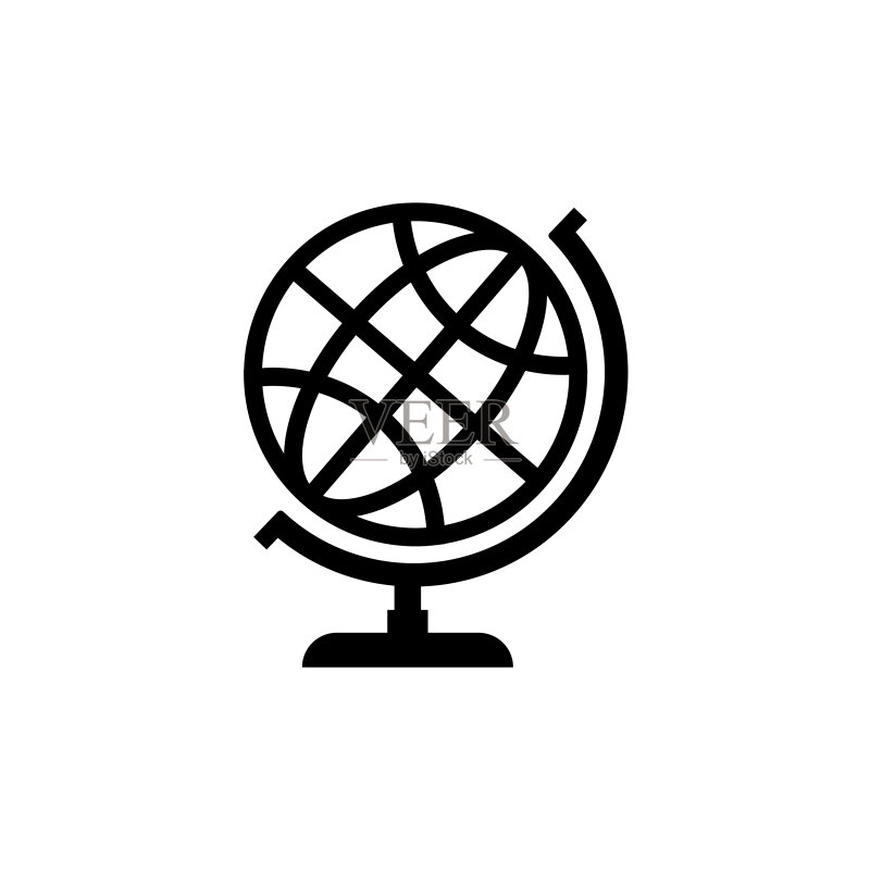 白色背景上的地理地球图标图标素材