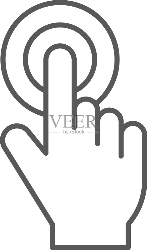 触摸图标完美线条风格元素Web图标图标素材
