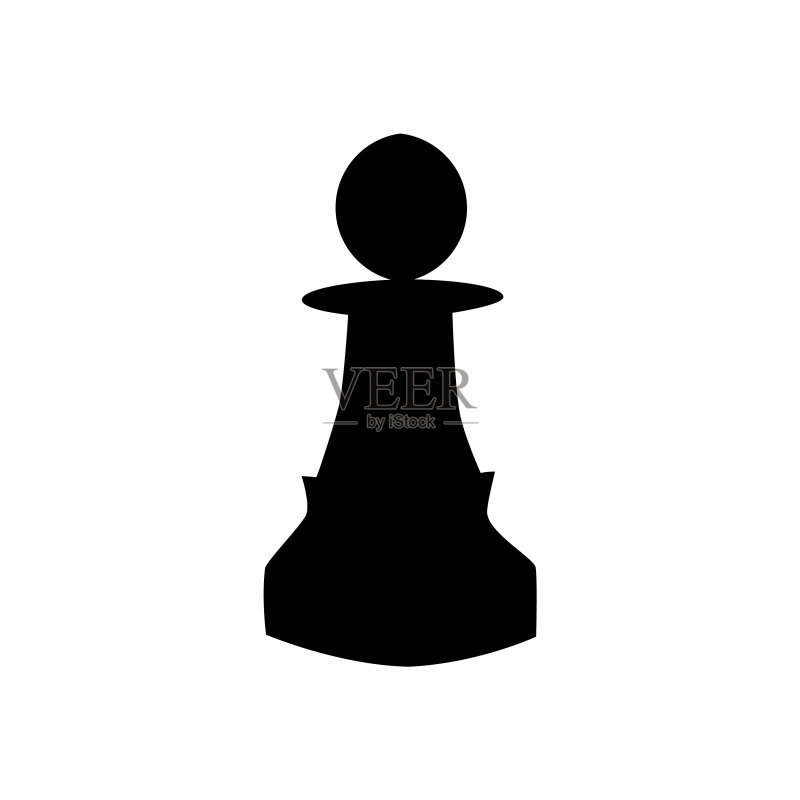 白色背景上的棋子兵卒符号图标素材