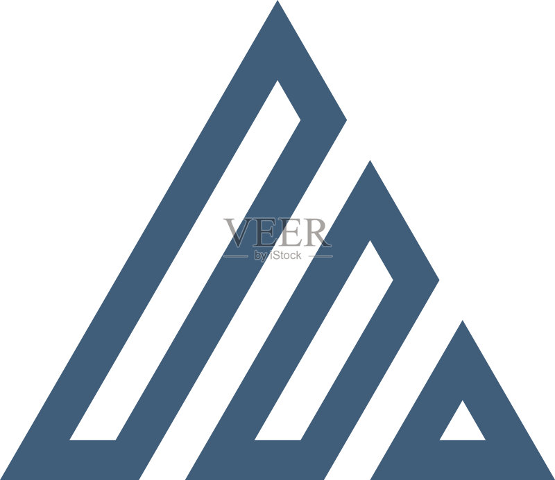 几何三角形三部分Logo设计图标素材