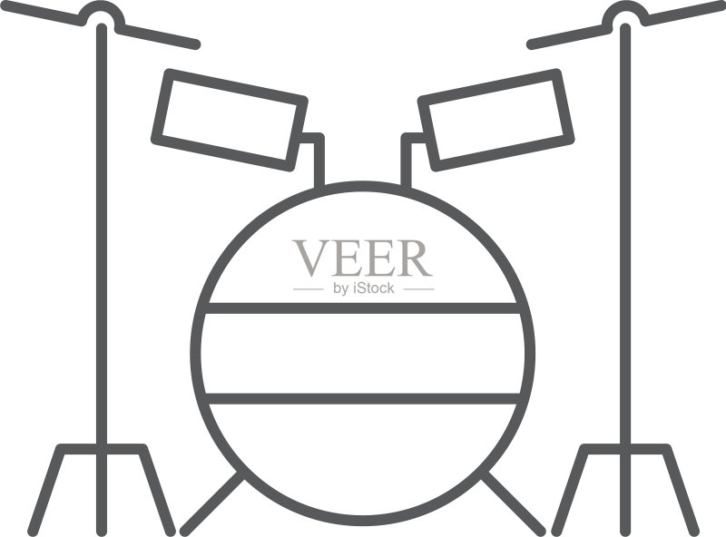 白色背景上的鼓组图标图标素材