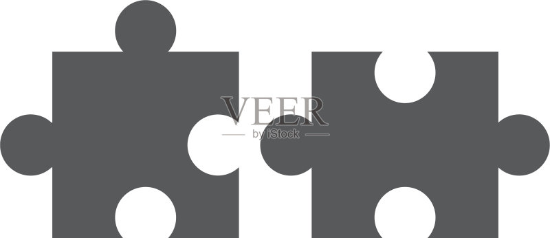 白色背景上隔离的拼图图标符号图标素材