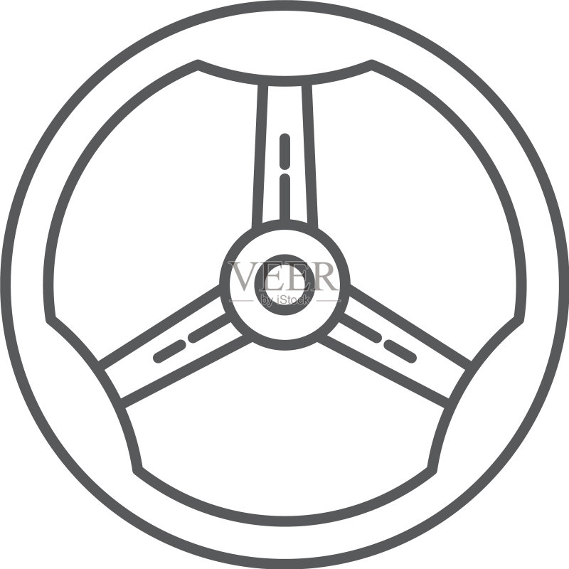 白色隔离方向盘图标符号图标素材