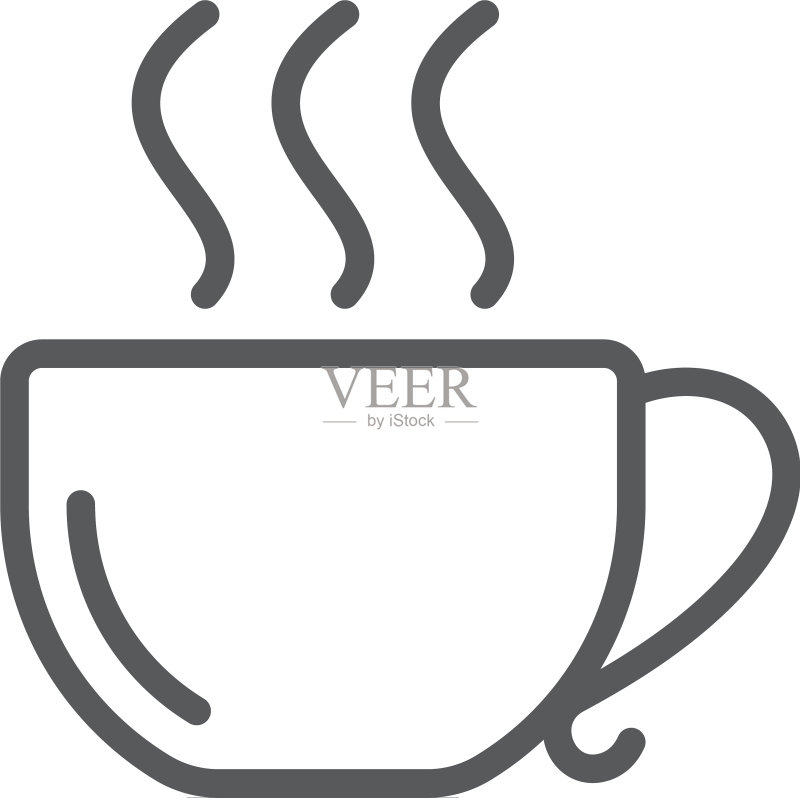白色背景上的茶杯饮品图标图标素材