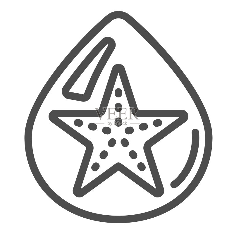 水滴海星线条图标图标素材