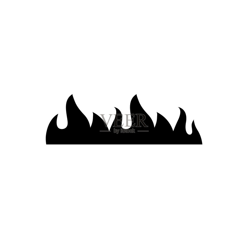 火焰图标,白色背景上的logo。火图标素材