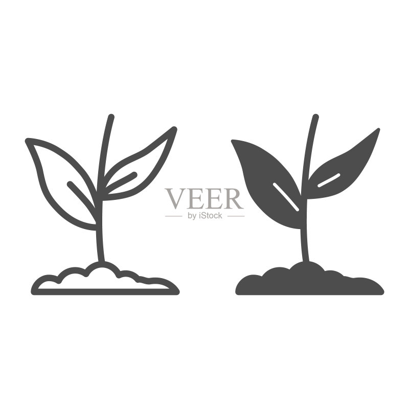 生长中的植物图标,自然概念图标素材