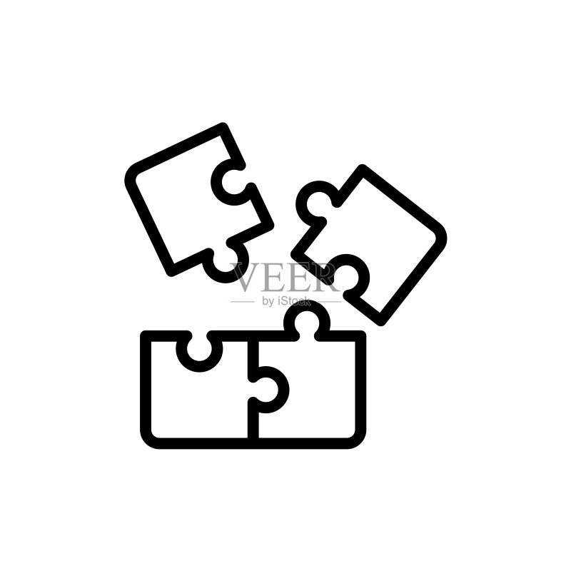 潮流扁平风格拼图图标图标素材