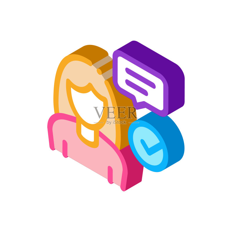女人批准的2.5D图标矢量图图标素材