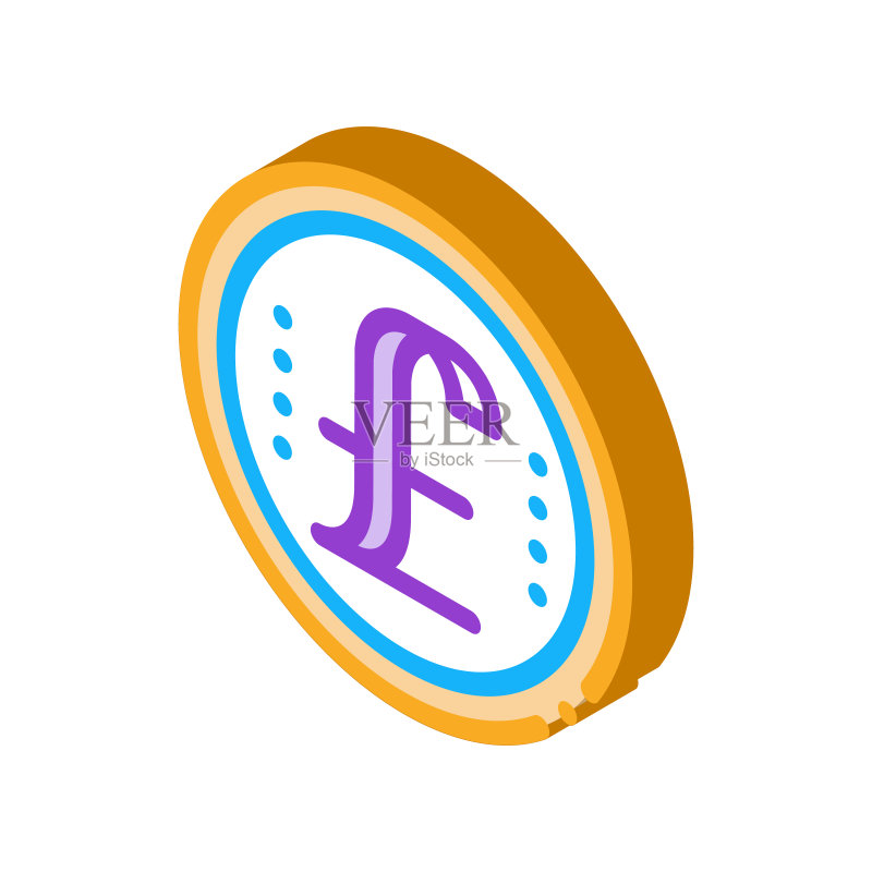 英镑硬币2.5D图标矢量图图标素材