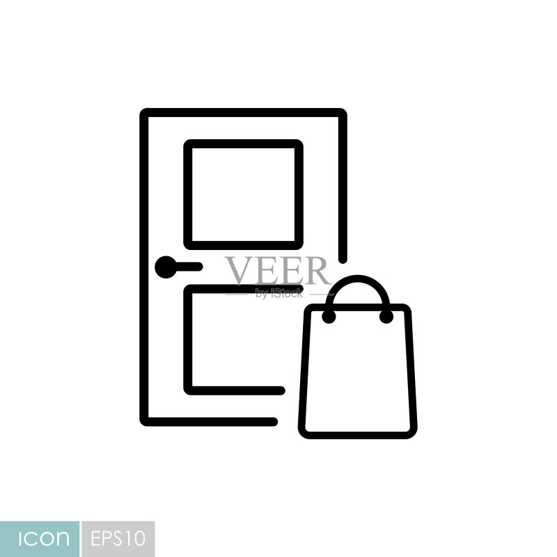 门前的食品袋矢量图标图标素材