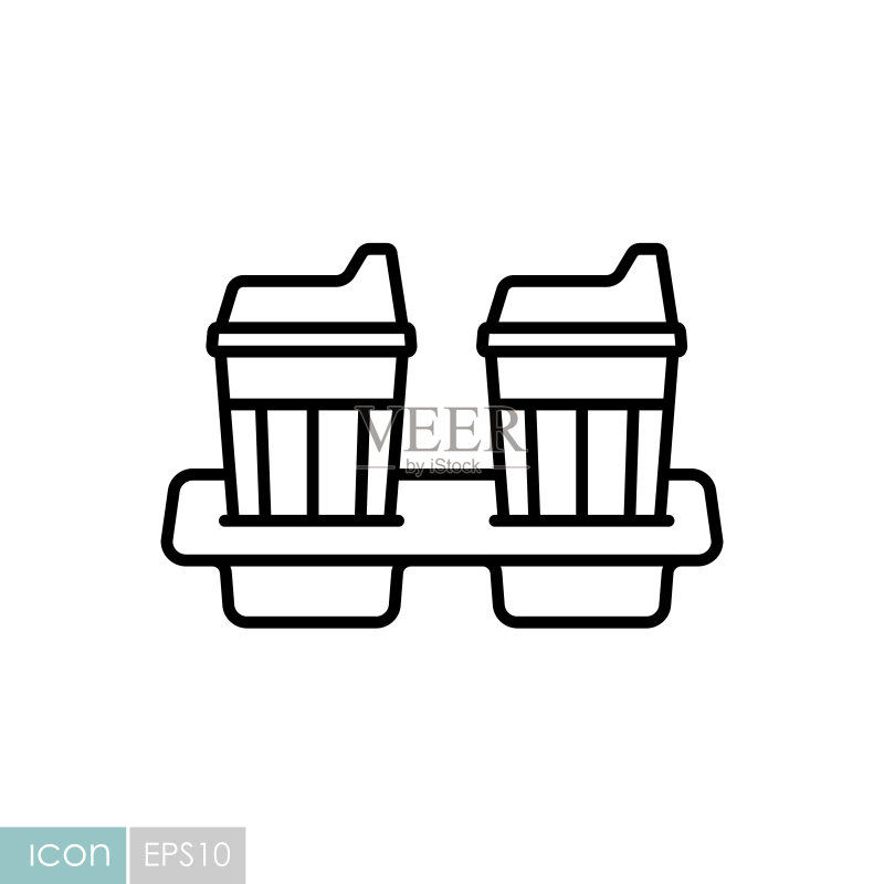 两杯咖啡矢量图标图标素材