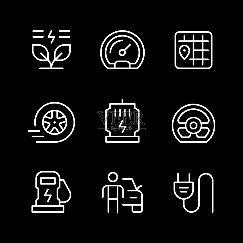 电动汽车图标图标素材