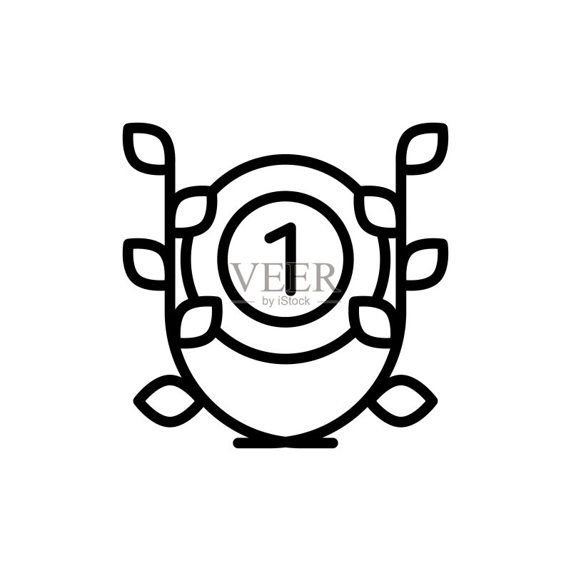 奖项图标矢量轮廓插图图标素材