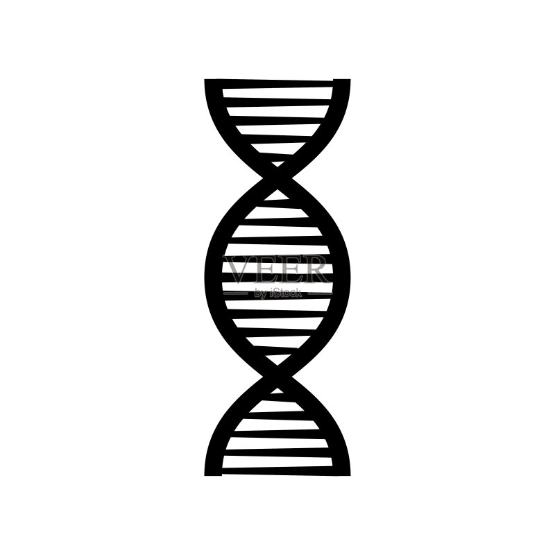 DNA黑色结构分子染色体图标扁平风矢量素材图标素材