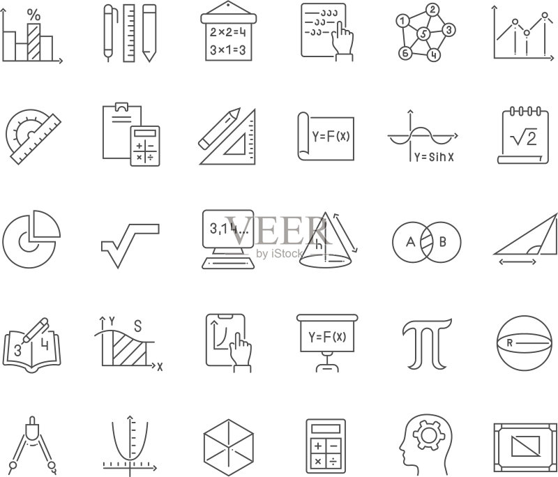 数学线条图标图标素材