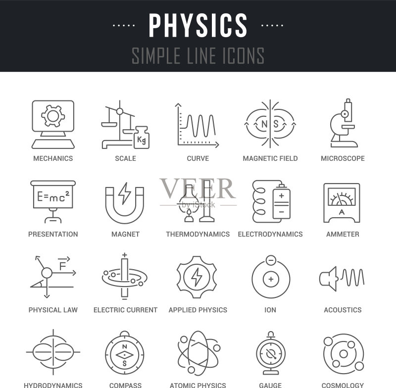 物理学线条图标图标素材
