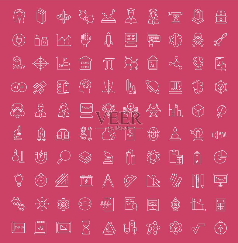 科学线条图标图标素材