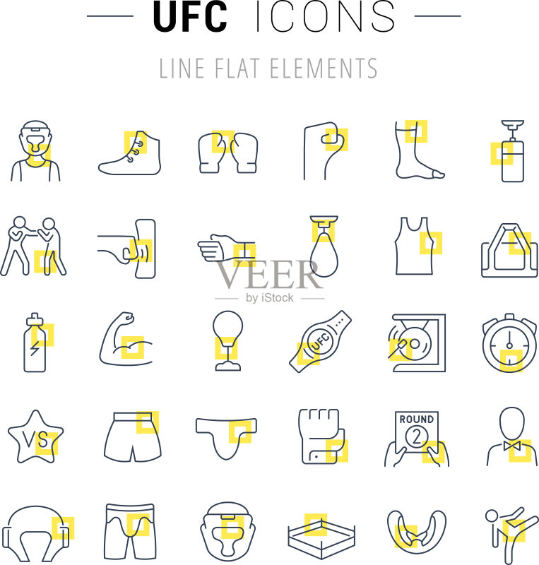 UFC线条图标合集图标素材