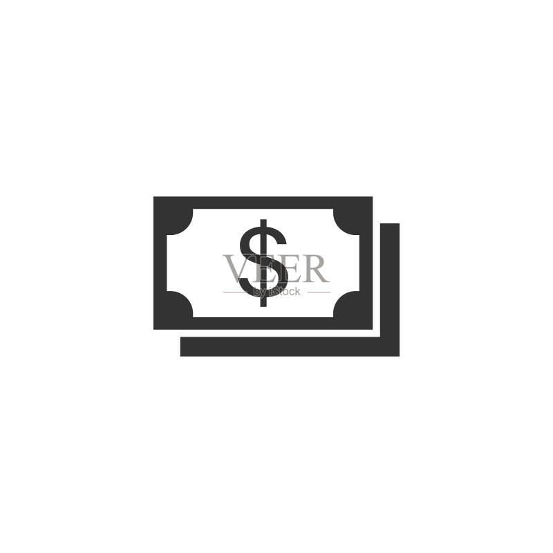 扁平风格的美元图标现金兑换图标素材