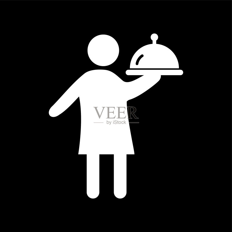 提供食物的独特男人标志图标图标素材